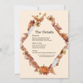 Moderne Herfst Sinaasappel BOHO Bruiloft Details K Kaart (Voorkant)