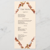 Moderne Herfst Sinaasappel BOHO bruiloft Diner Men Menu (Voorkant)