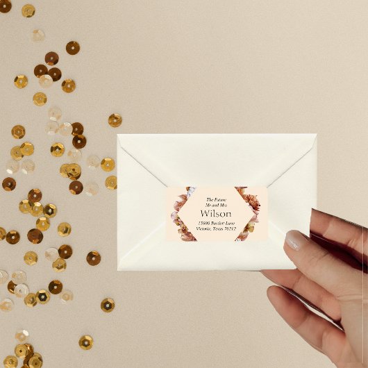 Moderne Herfst Sinaasappel BOHO retouradres Etiket