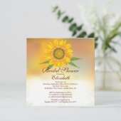Moderne Herfst Sunflower Bridal Shower Invitation Kaart (Staand voorkant)