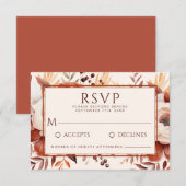 Moderne Herfst Terracotta Bloemen Boho Bruiloft RSVP Kaartje (Voorkant / Achterkant)