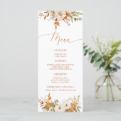 Moderne Herfst Terracotta Huwelijk elegant Menu (Staand voorkant)