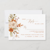 Moderne Herfst Terracotta huwelijksmaaltijd keuze RSVP Kaartje (Voorkant)