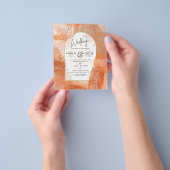 Moderne herfst terracotta oranje blad trouw uitnod flyer (Hand)