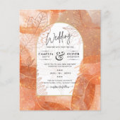 Moderne herfst terracotta oranje blad trouw uitnod flyer (Voorkant)
