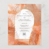 Moderne herfst terracotta oranje blad trouwkaart (Achterkant)