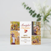 Moderne Herfst Thanksgiving familie foto collage Feestdagenkaart (Staand voorkant)