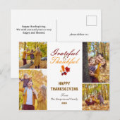 Moderne Herfst Thanksgiving familie foto collage Feestdagenkaart (Voorkant / Achterkant)