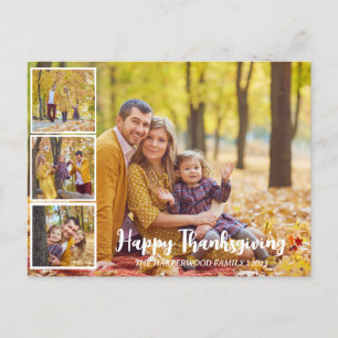Moderne Herfst Thanksgiving familie foto collage Feestdagenkaart