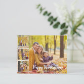 Moderne Herfst Thanksgiving familie foto collage Feestdagenkaart (Staand voorkant)