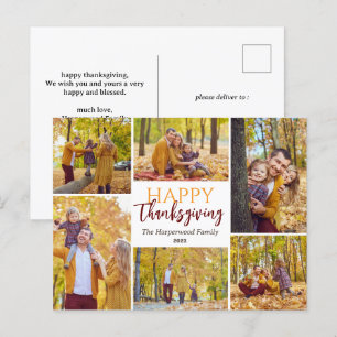 Moderne Herfst Thanksgiving familie foto collage Feestdagenkaart