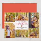 Moderne Herfst Thanksgiving familie foto collage Feestdagenkaart (Voorkant / Achterkant)