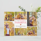 Moderne Herfst Thanksgiving familie foto collage Feestdagenkaart (Staand voorkant)