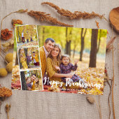 Moderne Herfst Thanksgiving familie foto collage Feestdagenkaart
