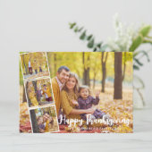Moderne Herfst Thanksgiving familie foto collage Feestdagenkaart (Staand voorkant)