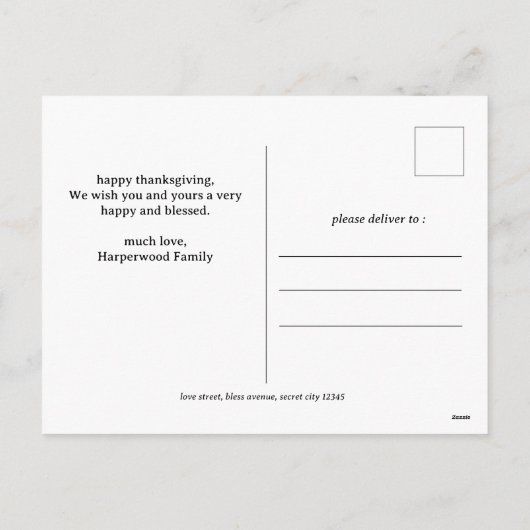 Moderne Herfst Thanksgiving familie foto collage Feestdagenkaart (Achterkant)