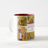 Moderne Herfst Thanksgiving familie foto collage Tweekleurige Koffiemok (Voorkant links)