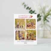 Moderne Herfst Thanksgiving Familiefoto Collage Feestdagenkaart (Staand voorkant)