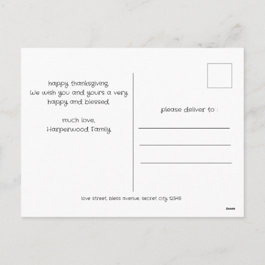 Moderne Herfst Thanksgiving Familiefoto Collage Feestdagenkaart (Achterkant)