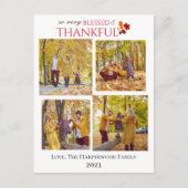 Moderne Herfst Thanksgiving Familiefoto Collage Feestdagenkaart (Voorkant)