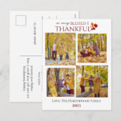 Moderne Herfst Thanksgiving Familiefoto Collage Feestdagenkaart (Voorkant / Achterkant)