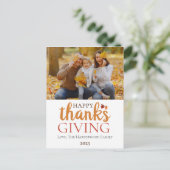 Moderne Herfst Thanksgiving Familiefoto Feestdagenkaart (Staand voorkant)