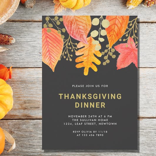 Moderne Herfst Thanksgiving van de olievlek Kaart