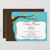 Moderne Herfst Tree Baby shower Kaart (Voorkant / Achterkant)