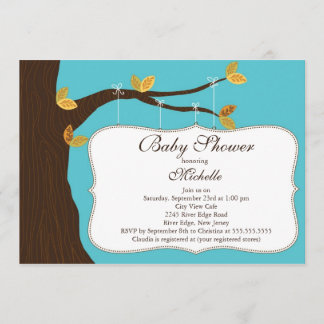 Moderne Herfst Tree Baby shower Kaart