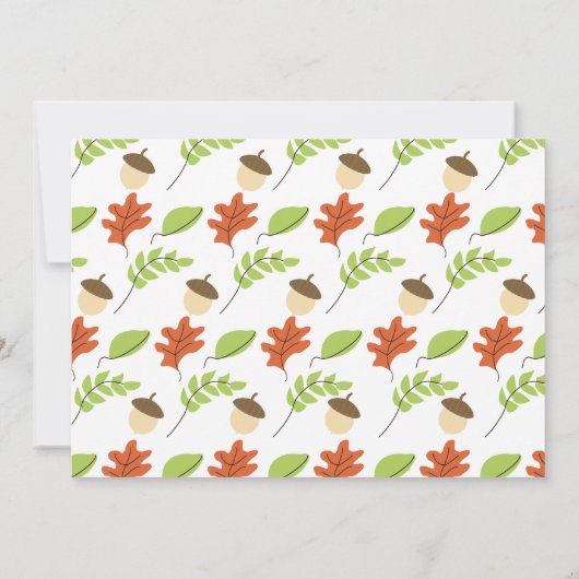 Moderne Herfst Trees en Acorn Housewarming Party Kaart (Achterkant)