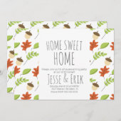 Moderne Herfst Trees en Acorn Housewarming Party Kaart (Voorkant / Achterkant)