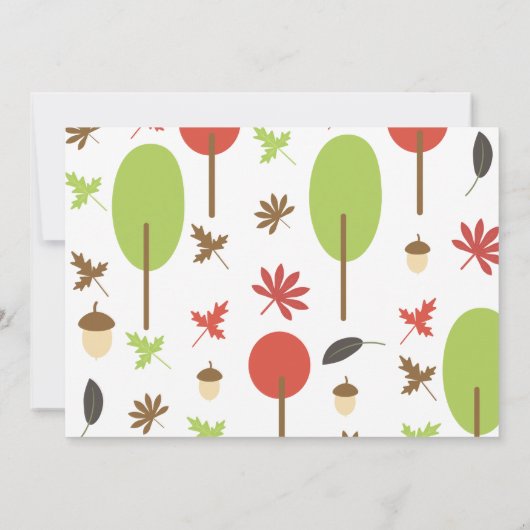 Moderne Herfst Trees en Greenery Housewarming Part Kaart (Achterkant)