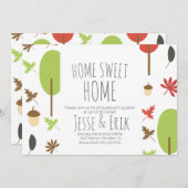 Moderne Herfst Trees en Greenery Housewarming Part Kaart (Voorkant / Achterkant)