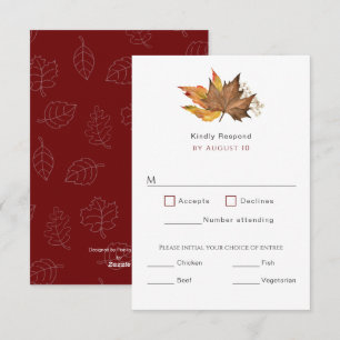 Moderne herfst van de Herfst laat een simpele brui RSVP Kaartje