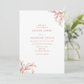 Moderne Herfst verbrand Oranje huwelijk Kaart (Staand voorkant)