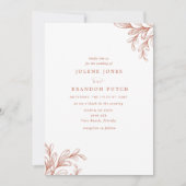 Moderne herfst verbrande oranje bruiloft kaart (Voorkant)