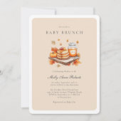 Moderne Herfst Waterverf Baby brunch uitnodiging (Voorkant)