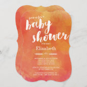 Moderne herfst Waterverf babydoucheuitnodigingen Kaart (Voorkant / Achterkant)