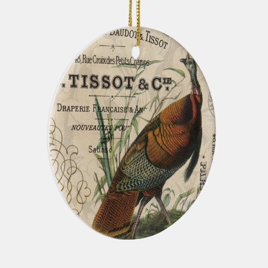 Moderne  herfst wilde kalkoen keramisch ornament (Rechts)