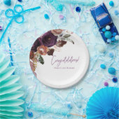 Moderne Herfst Winter Plum, Pink and Gold Baby sho Papieren Bordje (Feest)