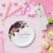 Moderne Herfst Winter Plum, Pink and Gold Baby sho Papieren Bordje (Feest)