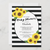 Moderne Herfst Zonnebloem Baby Shower Uitnodiginge Kaart (Voorkant)