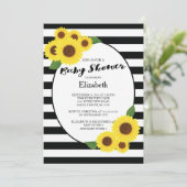 Moderne Herfst Zonnebloem Baby Shower Uitnodiginge Kaart (Staand voorkant)