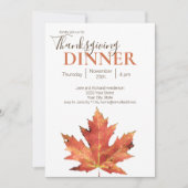 Moderne herfstblad Thanksgiving-diner Kaart (Voorkant)