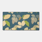 Moderne herfstbladeren met turquoise achtergrond bureaumat (Voorkant)