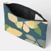 Moderne herfstbladeren met turquoise achtergrond etui (Open)