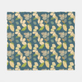 Moderne herfstbladeren met turquoise achtergrond fleece deken (Voorkant (Horizontaal))