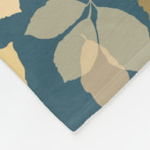 Moderne herfstbladeren met turquoise achtergrond fleece deken (Hoek)