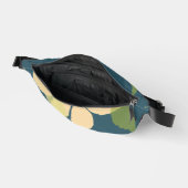 Moderne herfstbladeren met turquoise achtergrond heuptasje (Open)