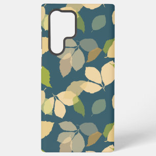 Moderne herfstbladeren met turquoise achtergrond samsung galaxy hoesje